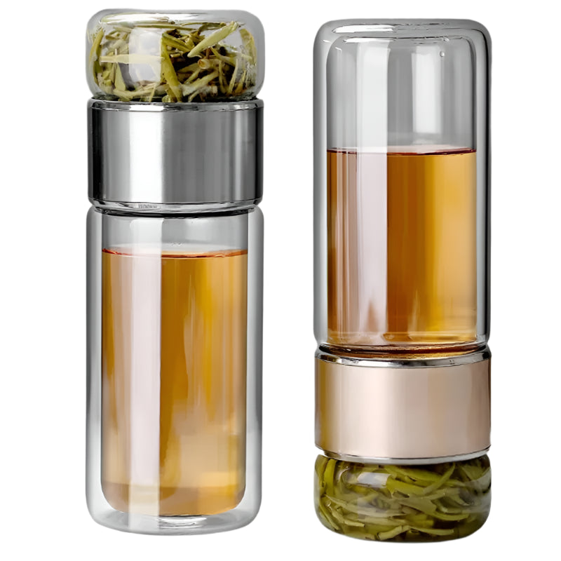 Borosilicate Glass Tea Water Bottle with Infuser