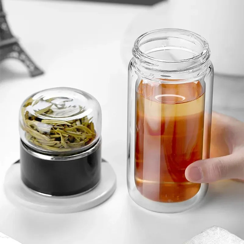 Borosilicate Glass Tea Water Bottle with Infuser
