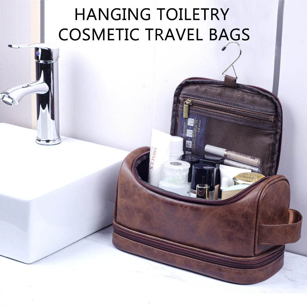 Men's Leather Travel Toiletry Bag