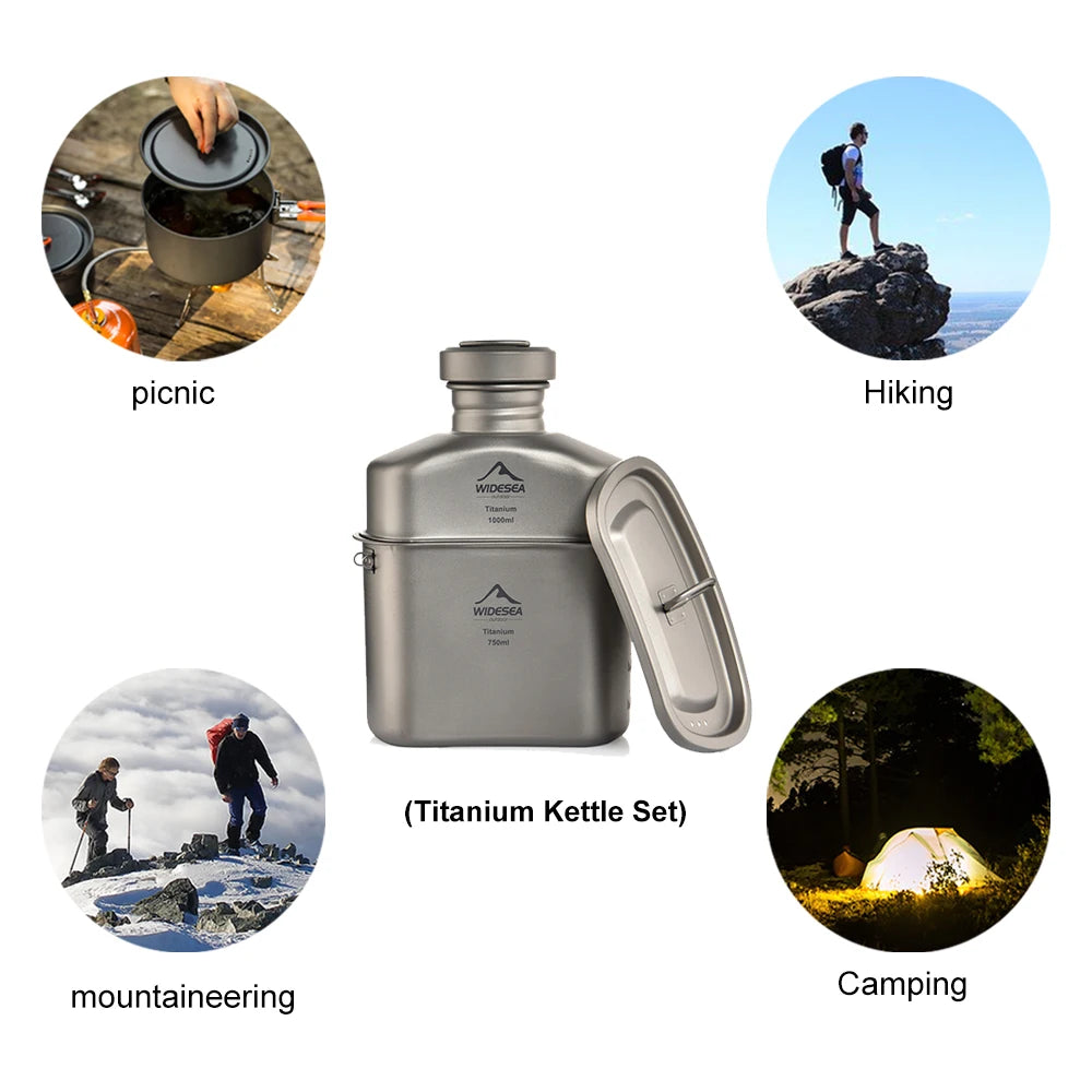 Widesea Camping Titanium Dinner Lunch Box Set