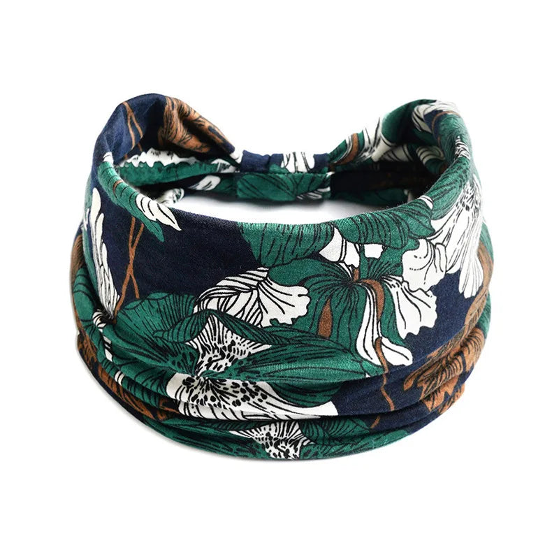retro-style colorful cashew hair band.