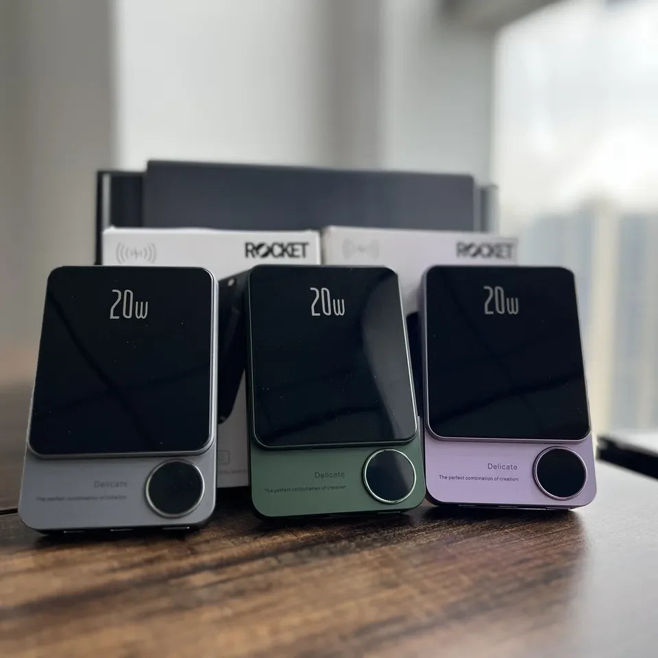Alloy Magnetic Power Bank Wireless Fast Charger