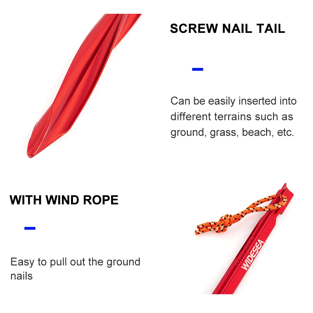 Widesea Camping 4pc/set Tent Pegs Stakes Nails