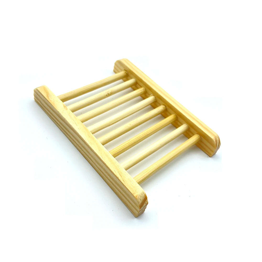 2-Piece Eco-Friendly Natural Wood Soap Dish Set