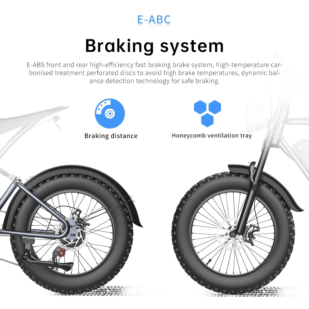 EKX T1 1000W Fat Tire Electric Mountain Bike