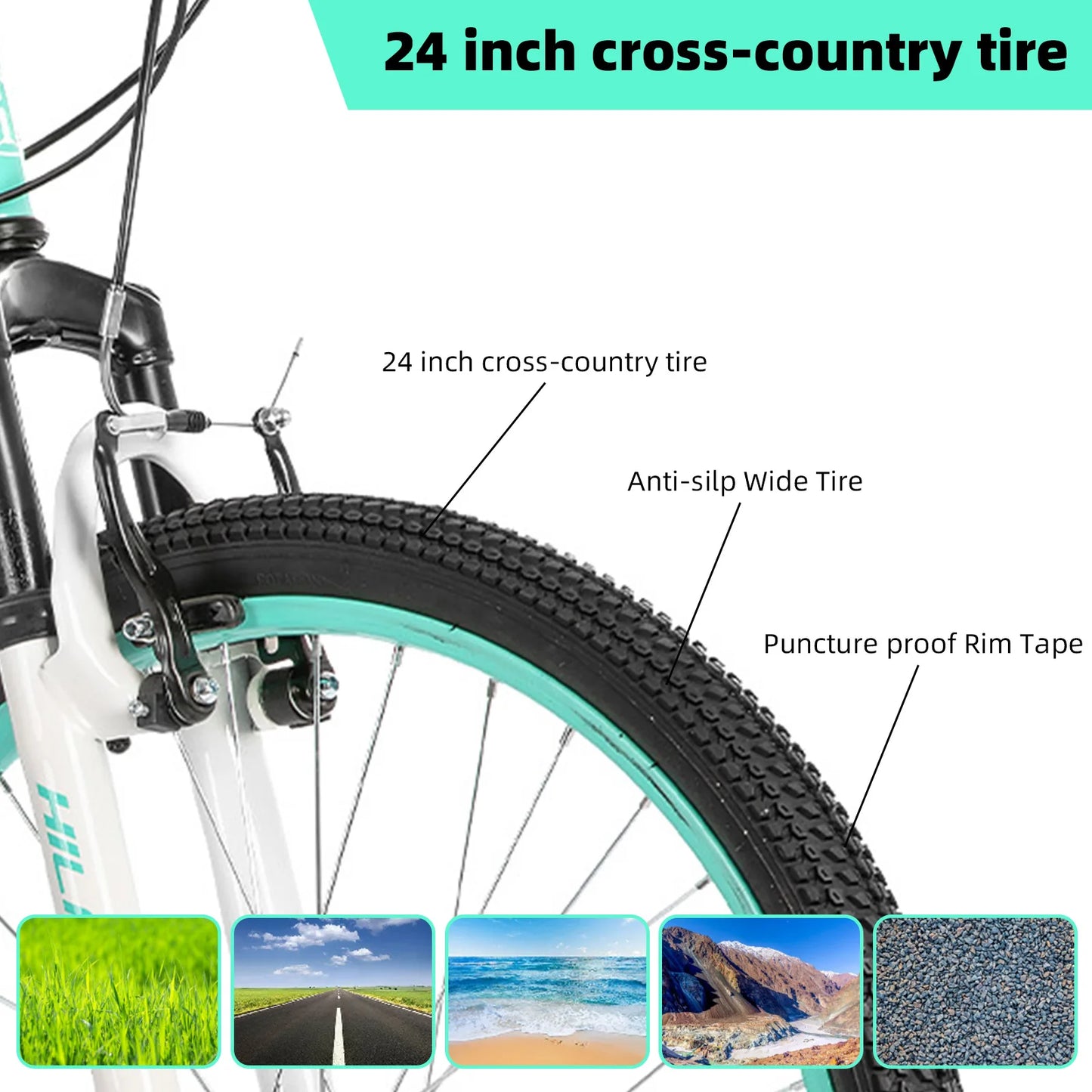 Hiland 24-Inch Mountain Bike (Ages 7+)