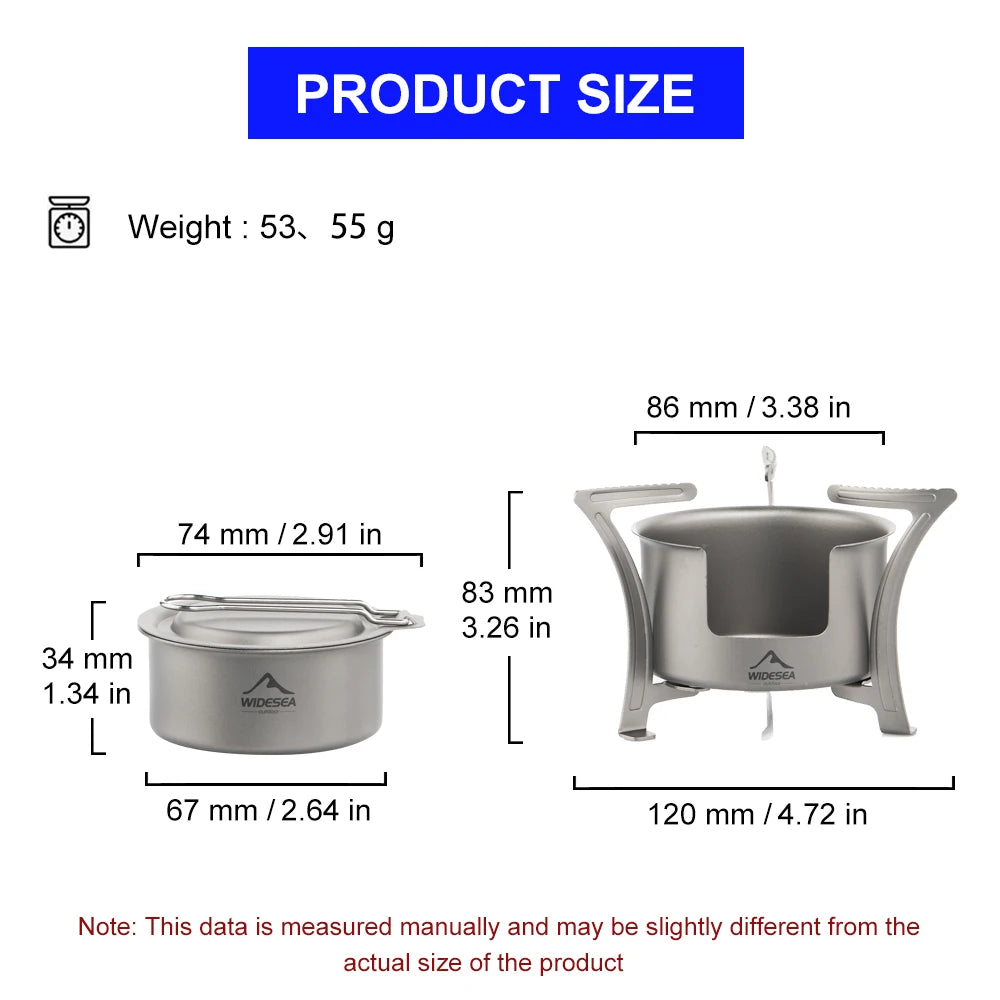 Widesea Camping Titanium Alcohol Stove Firewood Heater