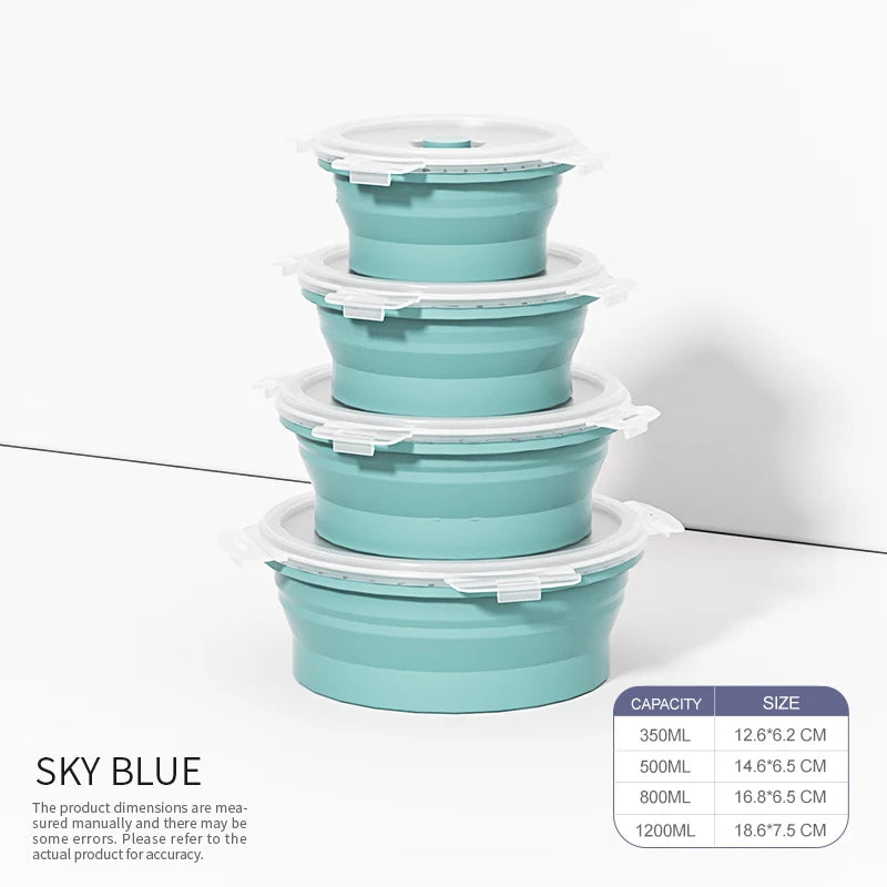 Set of 4 Collapsible Silicone Food Storage