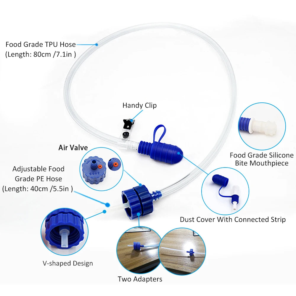 Water Bottle Drinking Tube with Double Adapter