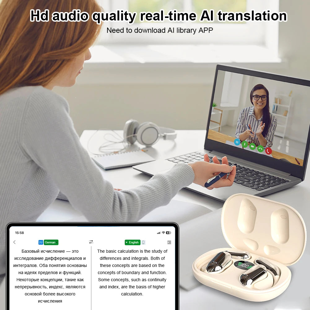 AI Translator Earbuds – 144 Languages Translation