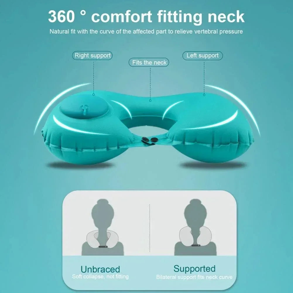 Adjustable Inflatable U-Shaped Neck Pillow