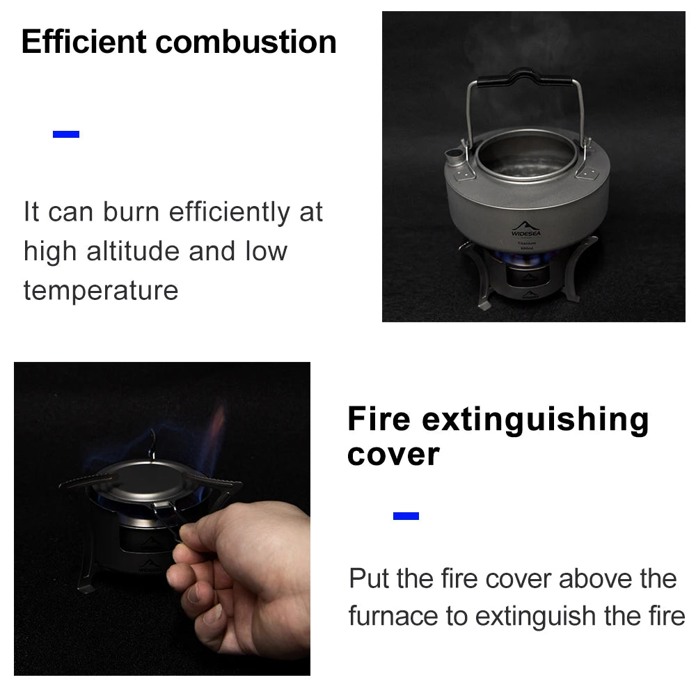 Widesea Camping Titanium Alcohol Stove Firewood Heater
