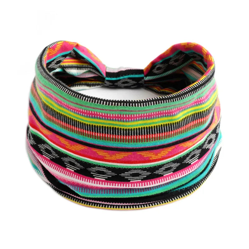 retro-style colorful cashew hair band.