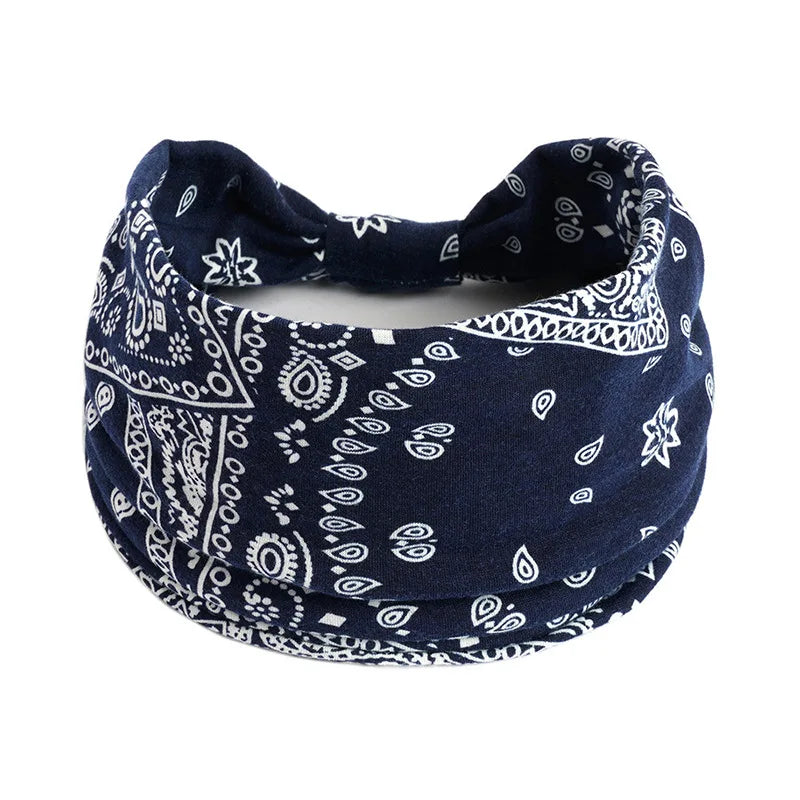 retro-style colorful cashew hair band.