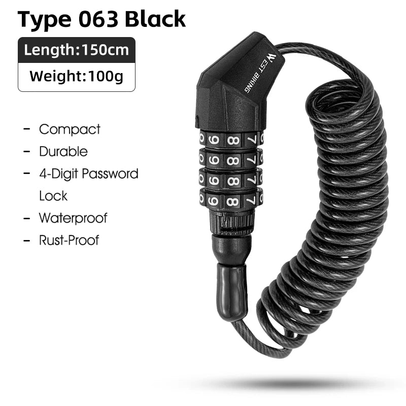 WEST BIKING 4-Digit Combination Bicycle Lock
