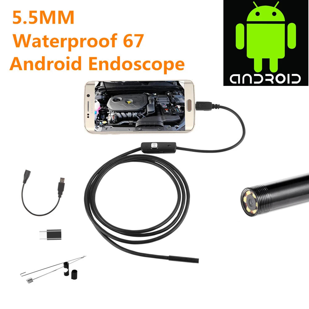 Endoscope Camera with 6 LED Lights