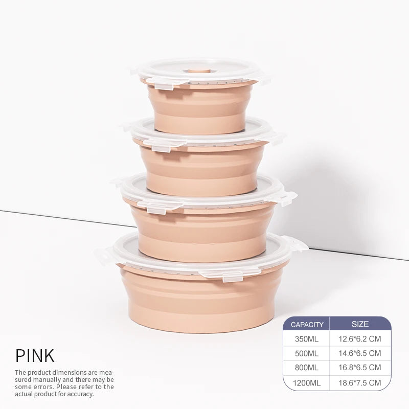 Set of 4 Collapsible Silicone Food Storage