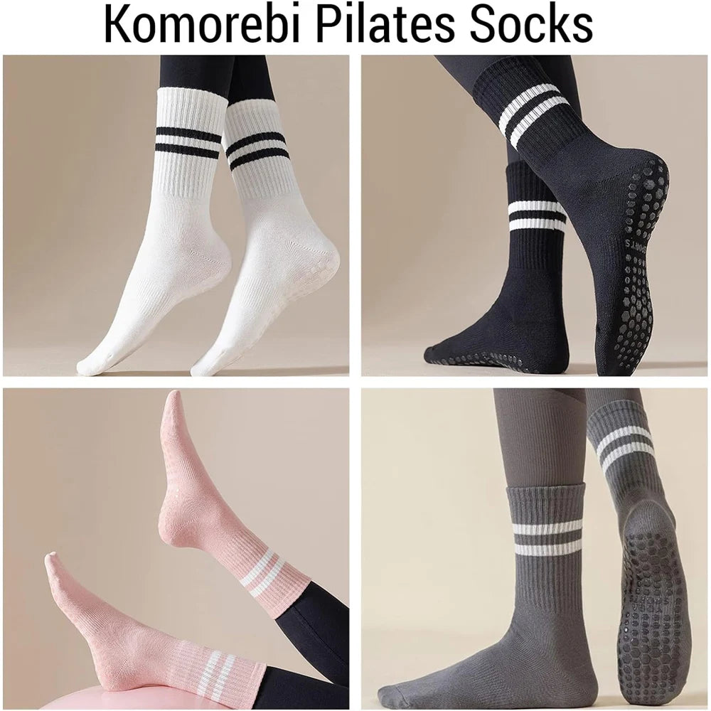 3 Pairs Women Non-slip Yoga Socks