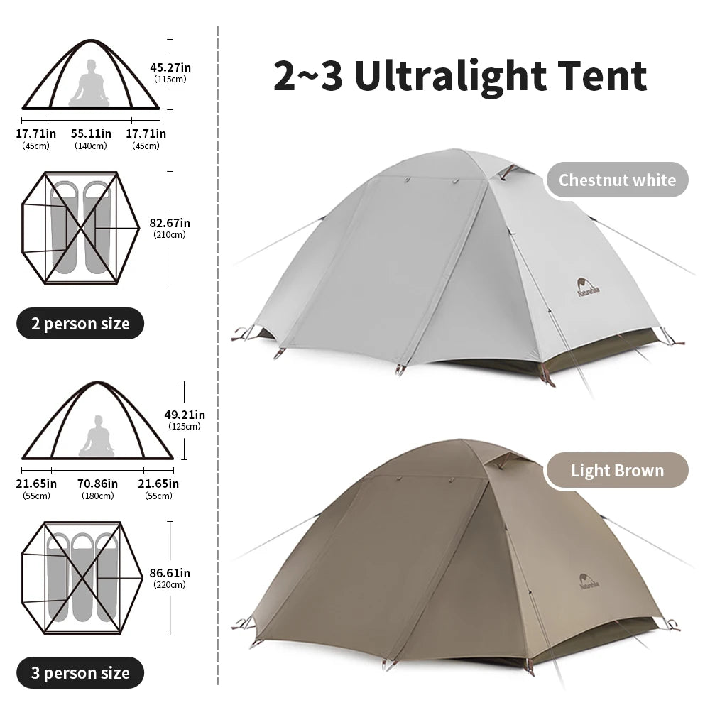 Naturehike 2-3 Person Waterproof Camping Tent