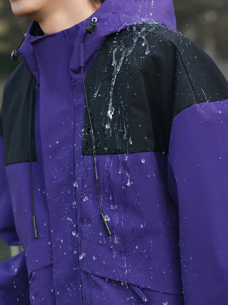 Korean Fashion Patchwork Hooded Windbreaker Jacket