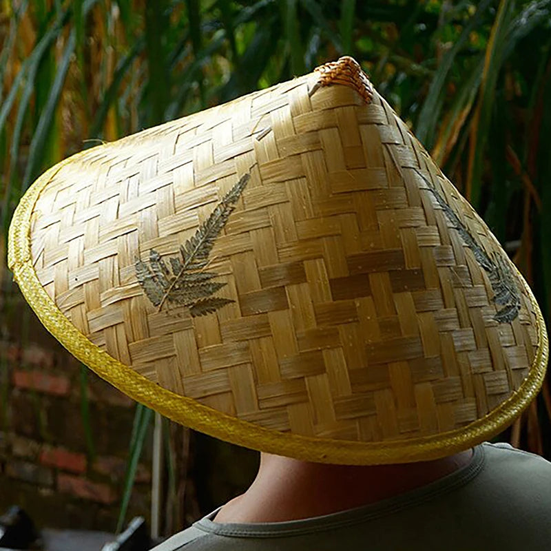 Chinese Retro Bamboo Rattan Fisherman Hat