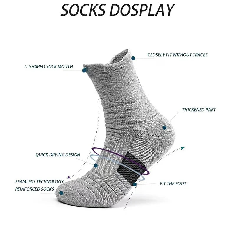 3 Pairs/Lot Men's Compression Sports Socks