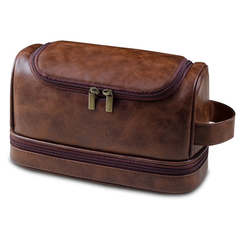 Men's Leather Travel Toiletry Bag