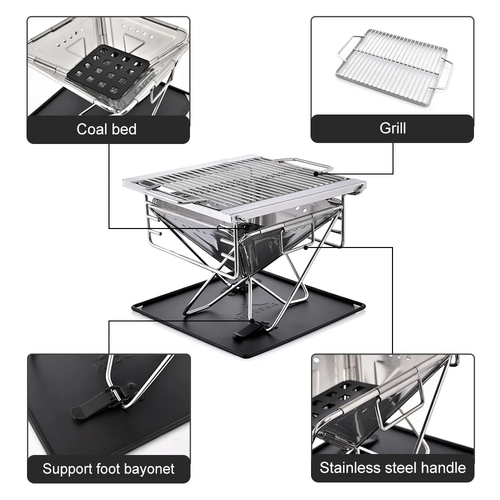 Widesea Camping Wood Stove Mesh Grill