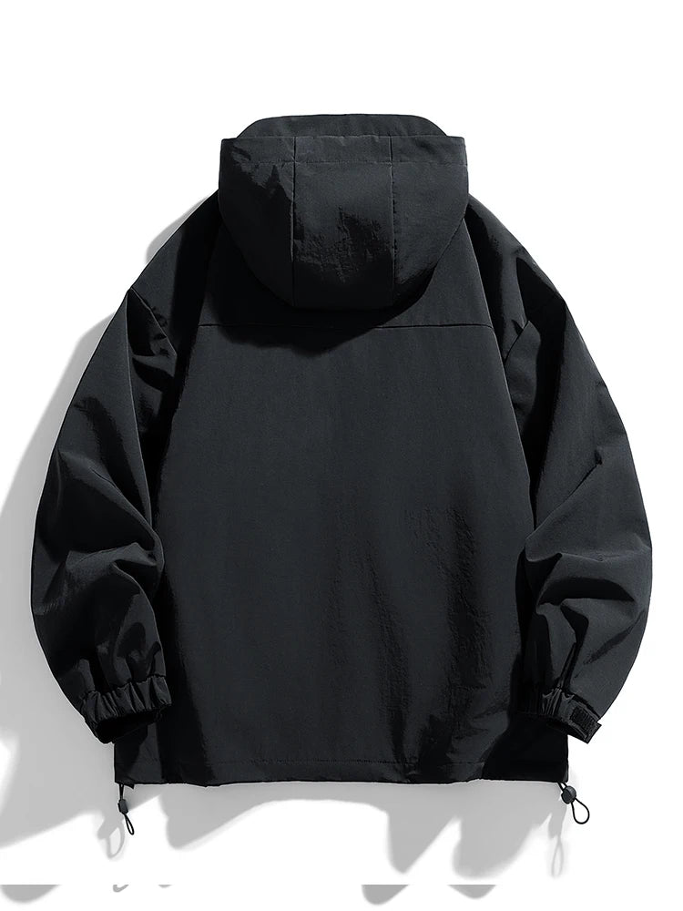 Korean Fashion Patchwork Hooded Windbreaker Jacket