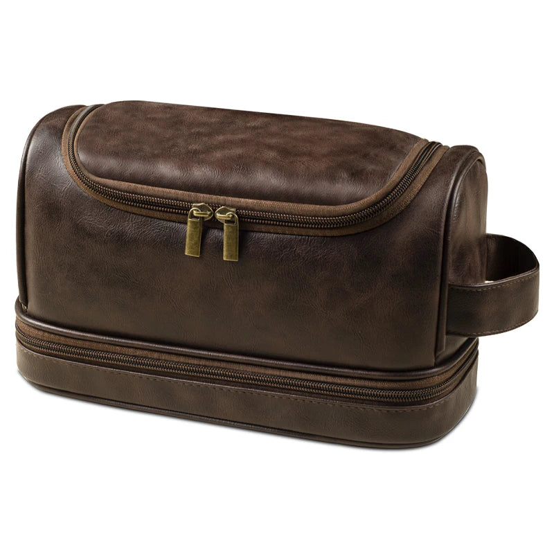 Men's Leather Travel Toiletry Bag