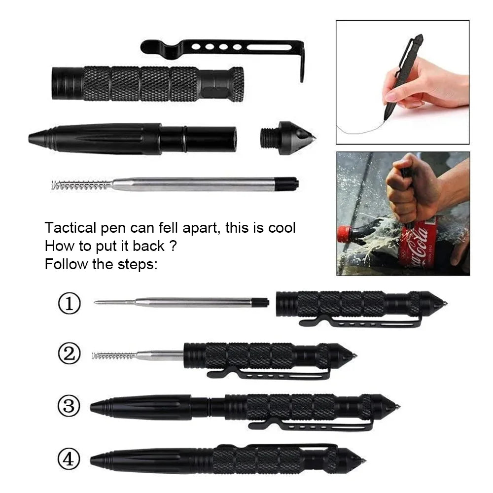 Multifunctional Metal Tactical Pen Anti skid Emergency