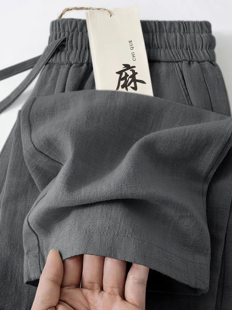 Men’s Straight Casual Cotton Linen Pants