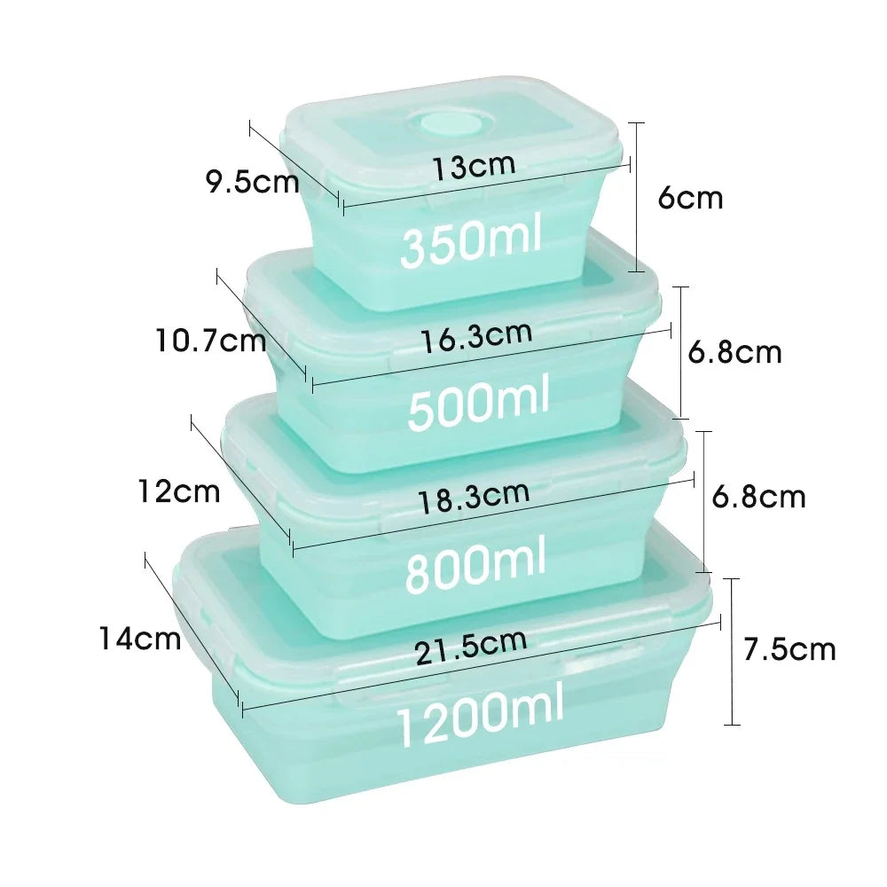 Set of 4 Collapsible Silicone Food Storage