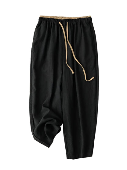 Summer Retro Cotton Linen Loose Harem Pants
