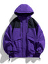 Korean Fashion Patchwork Hooded Windbreaker Jacket