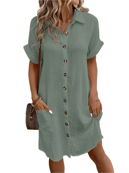 Vintage Women Solid Mini Dress