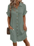 Vintage Women Solid Mini Dress