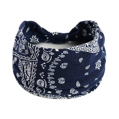 retro-style colorful cashew hair band.