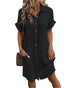 Vintage Women Solid Mini Dress
