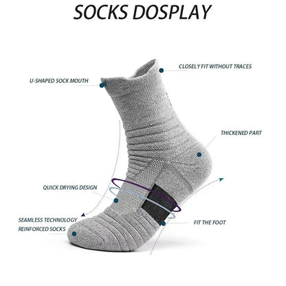3 Pairs/Lot Men's Compression Sports Socks