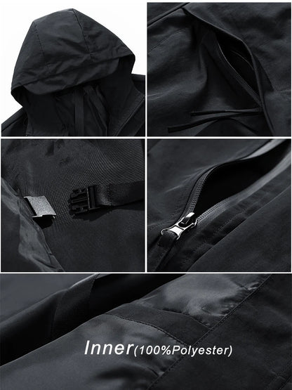 Korean Fashion Patchwork Hooded Windbreaker Jacket