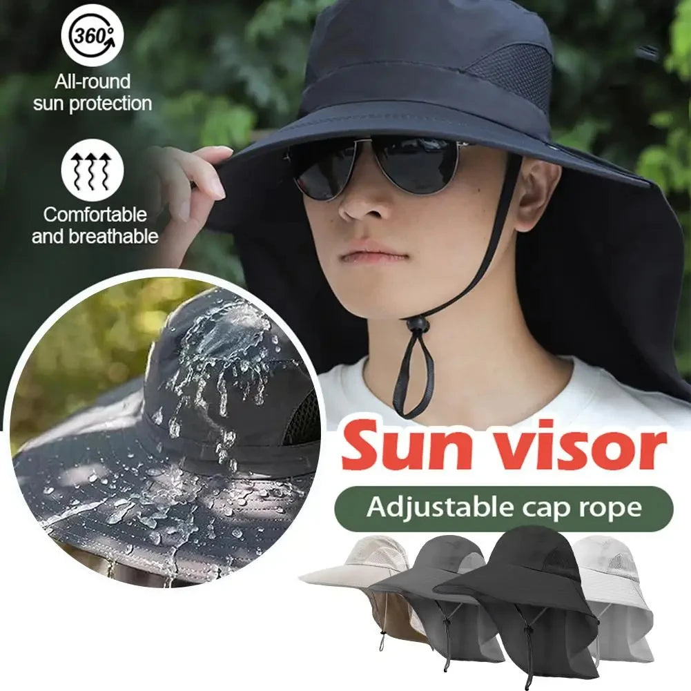 Wide Brim Sun Hat with Neck Flap