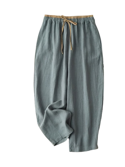 Summer Retro Cotton Linen Loose Harem Pants